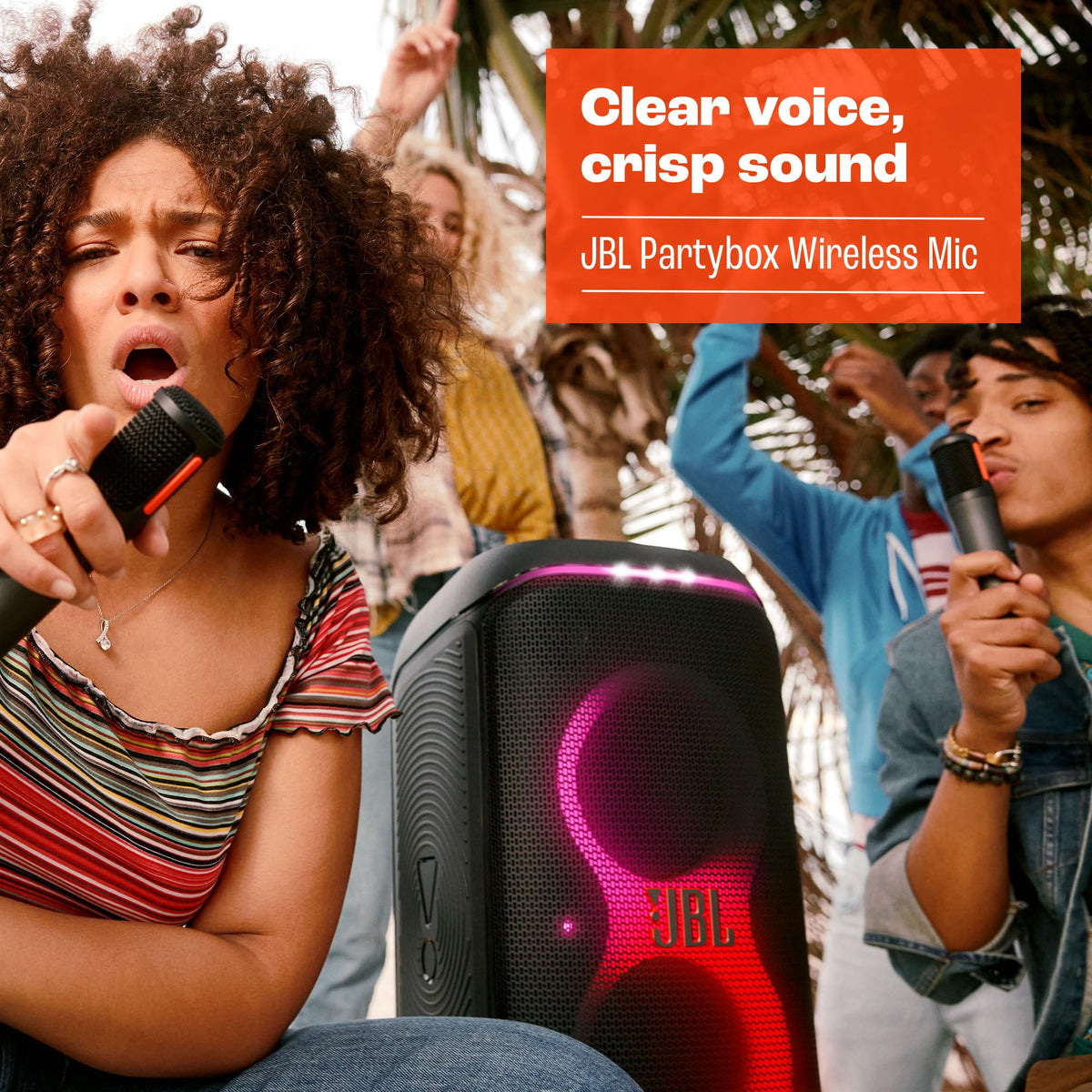 JBL PartyBox Wireless Microphones, 2 Digital Mics, Black