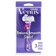 Gillette Venus Deluxe Smooth Swirl Women's Razor Handle + 3 Refills