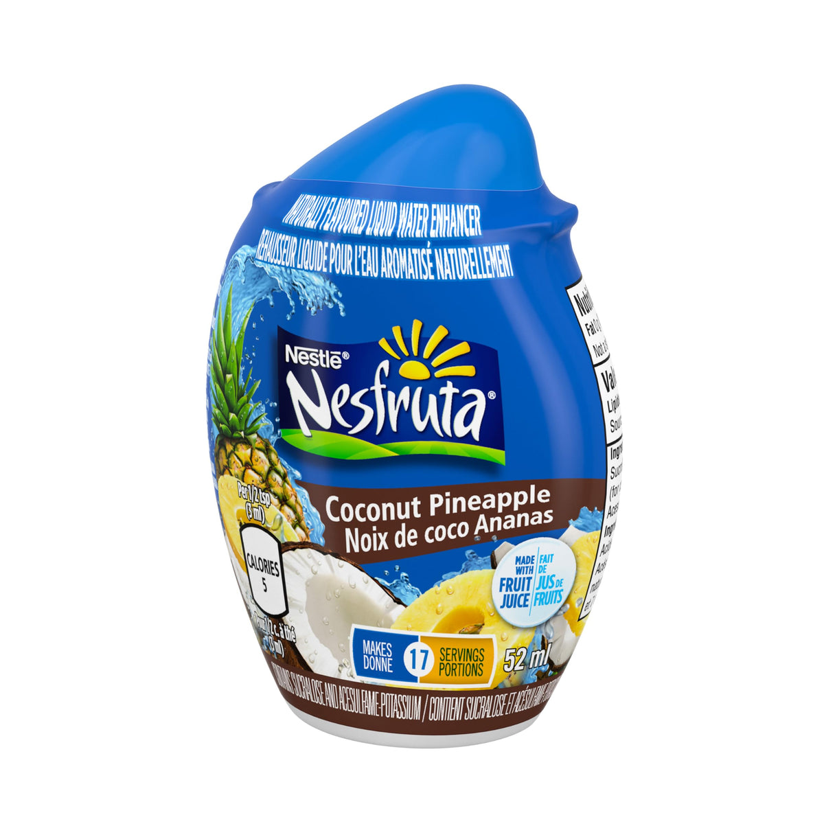 NESFRUTA Coconut Pineapple Liquid Water Enhancer, 624 mL, 12 Bottles