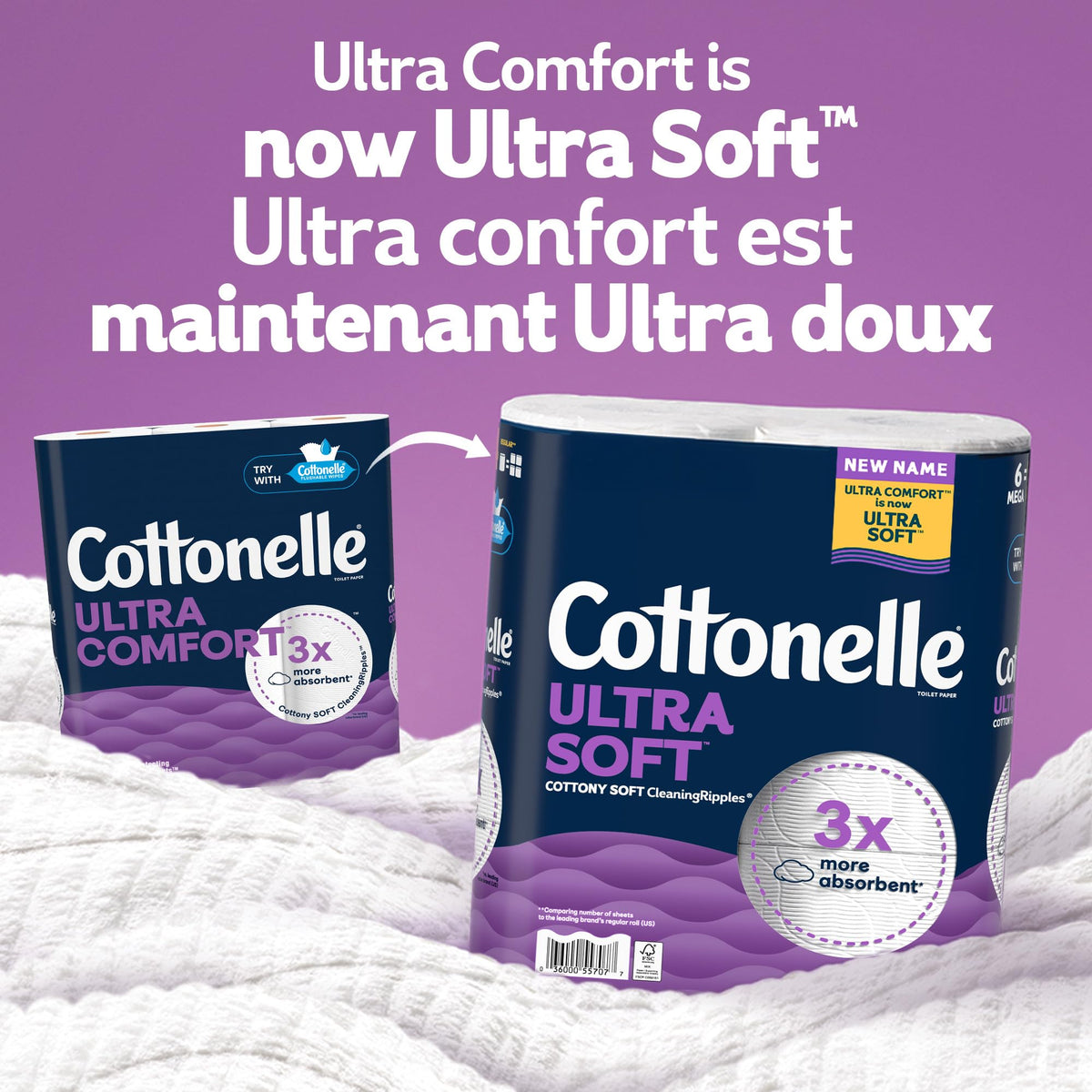 Cottonelle Ultra Soft Toilet Paper, 36 Mega Rolls (2 Packs of 18)