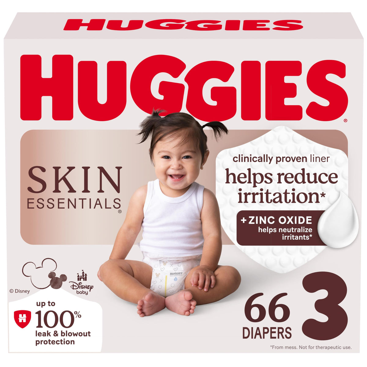 Huggies Skin Essentials Baby Diapers, Size 3 (16-28 lbs), 66 Count