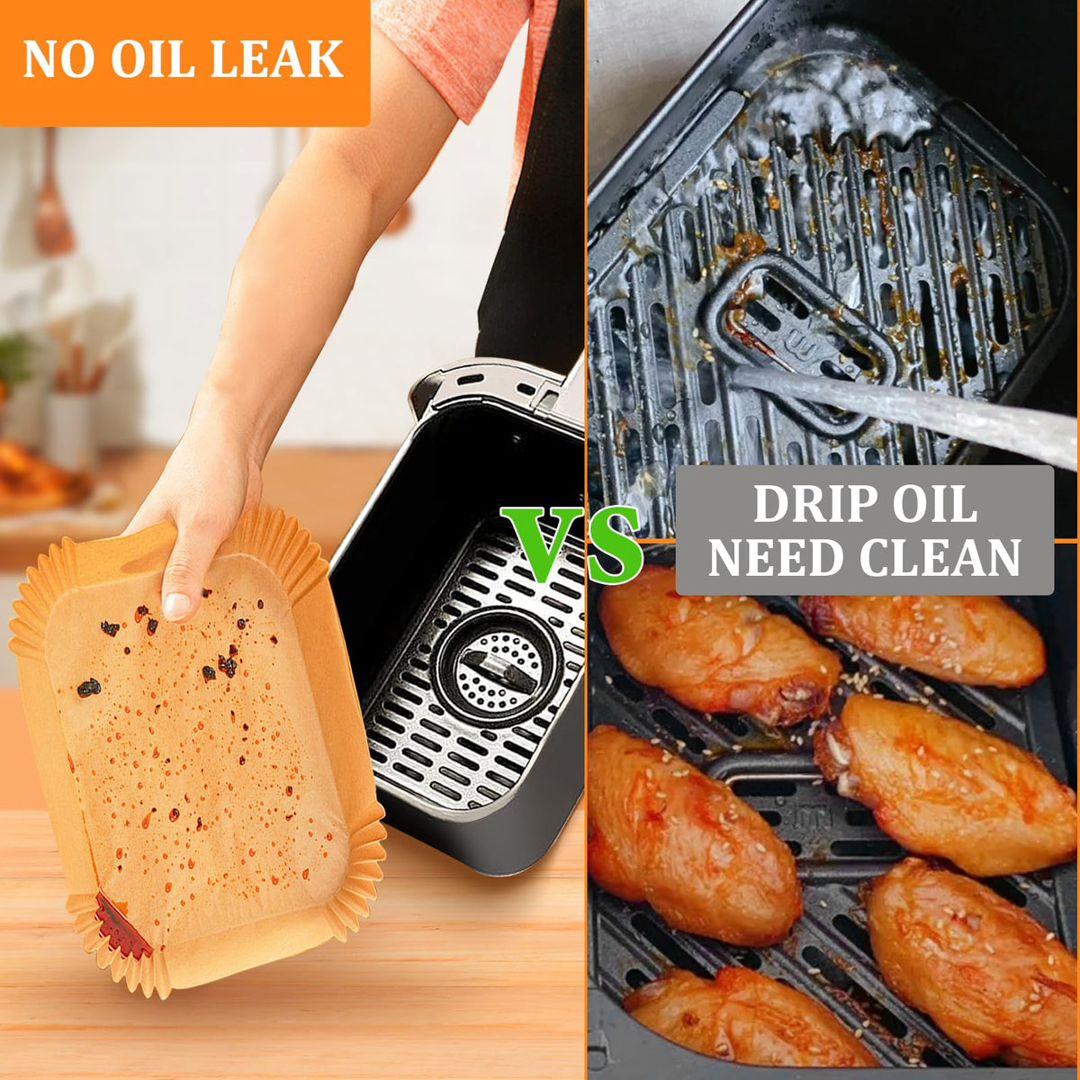 Air Fryer Liners for Ninja DZ201/DZ401, 200 Count, 8.6 x 5.5 in