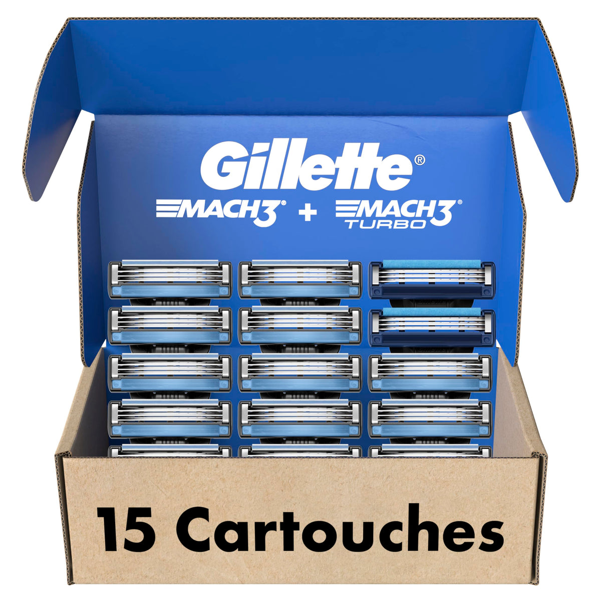 Gillette Men's Mach3 Razor Blade Refills, 15 Count