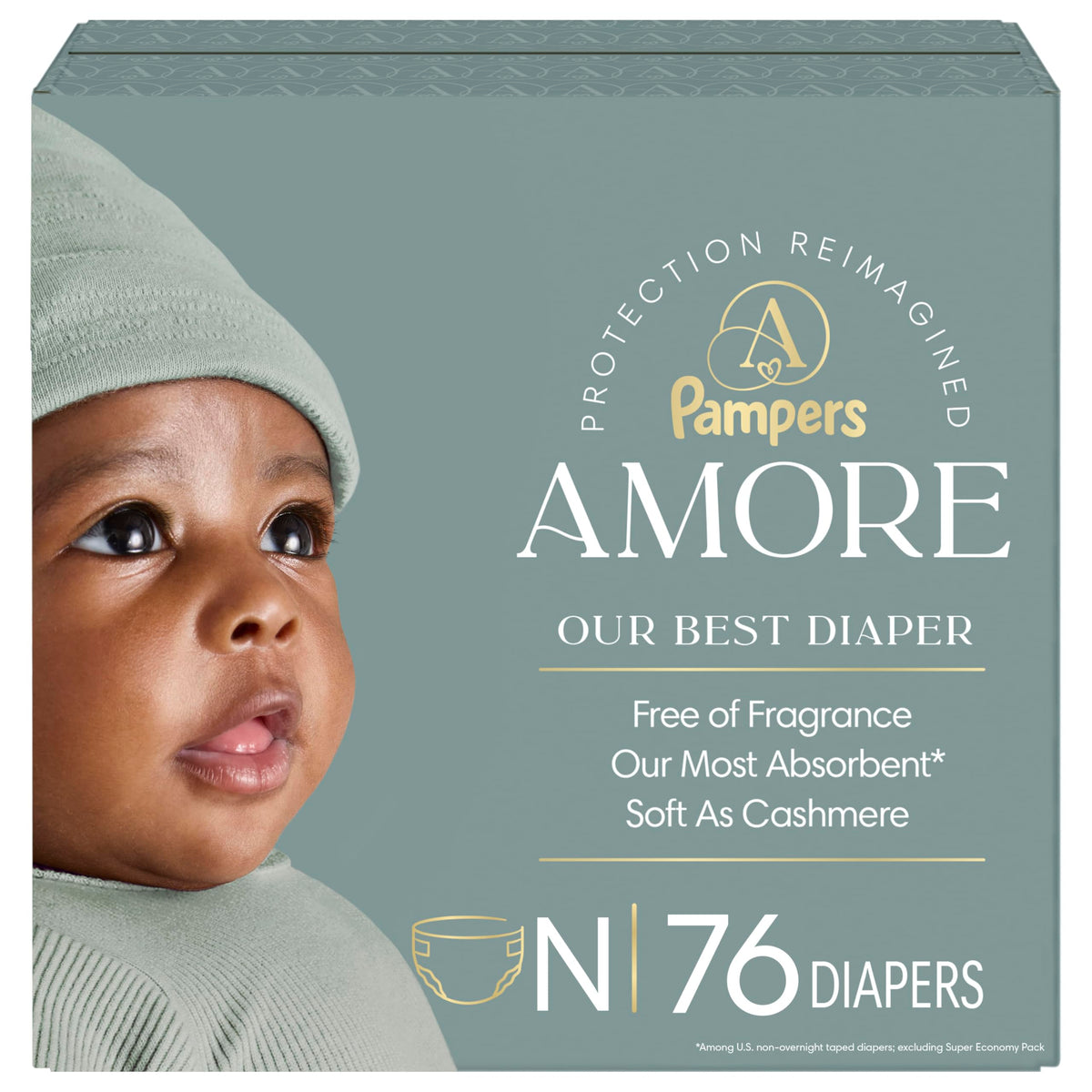 Pampers Aqua Pure Diapers, Size 0, 76 Count