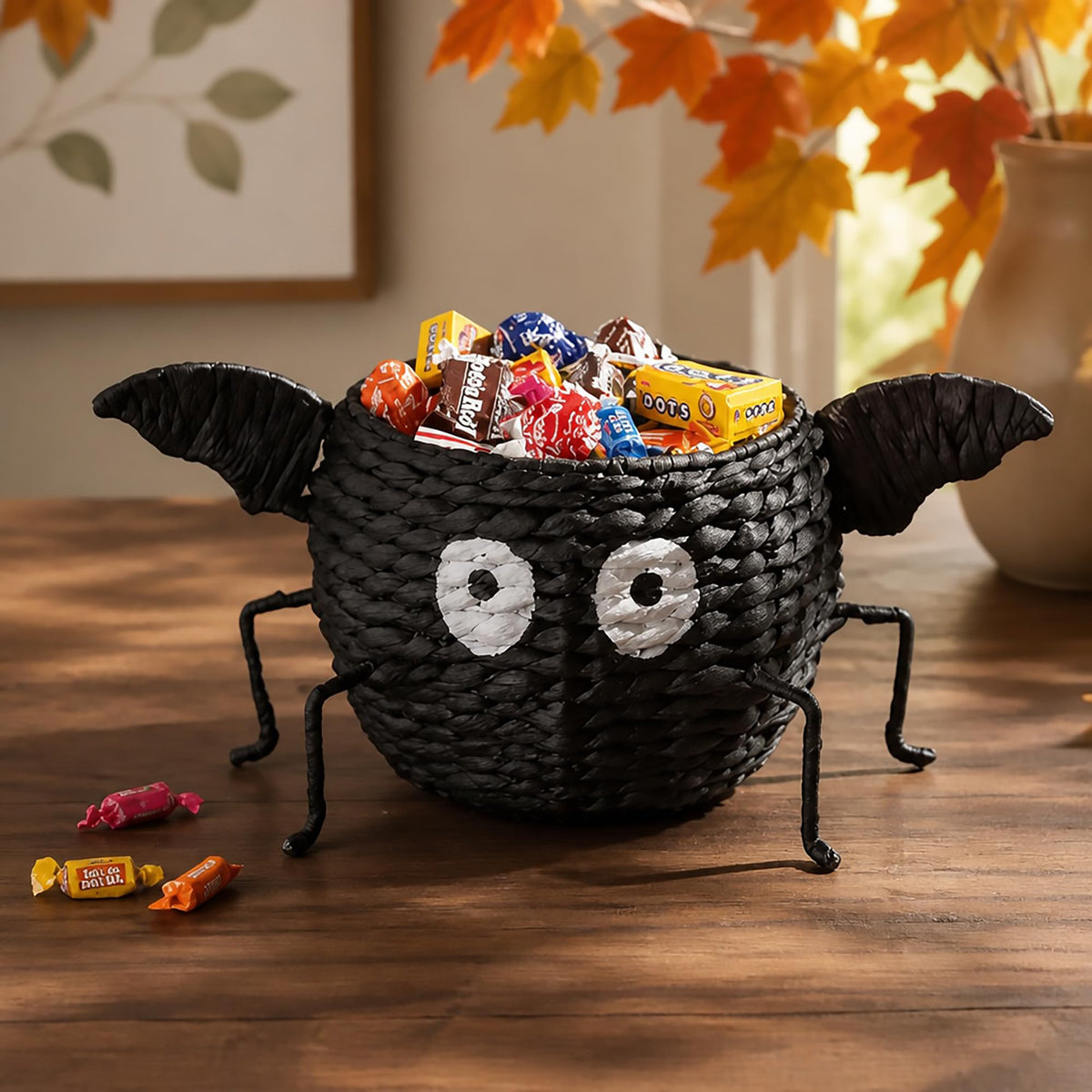 Mud Pie Halloween Bat Candy Bowl, Footed