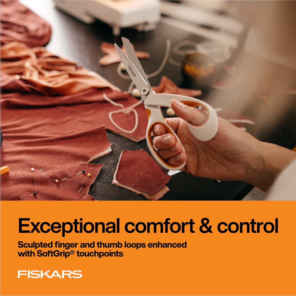 Fiskars RazorEdge Heavy Duty Fabric Scissors, 8 Inch