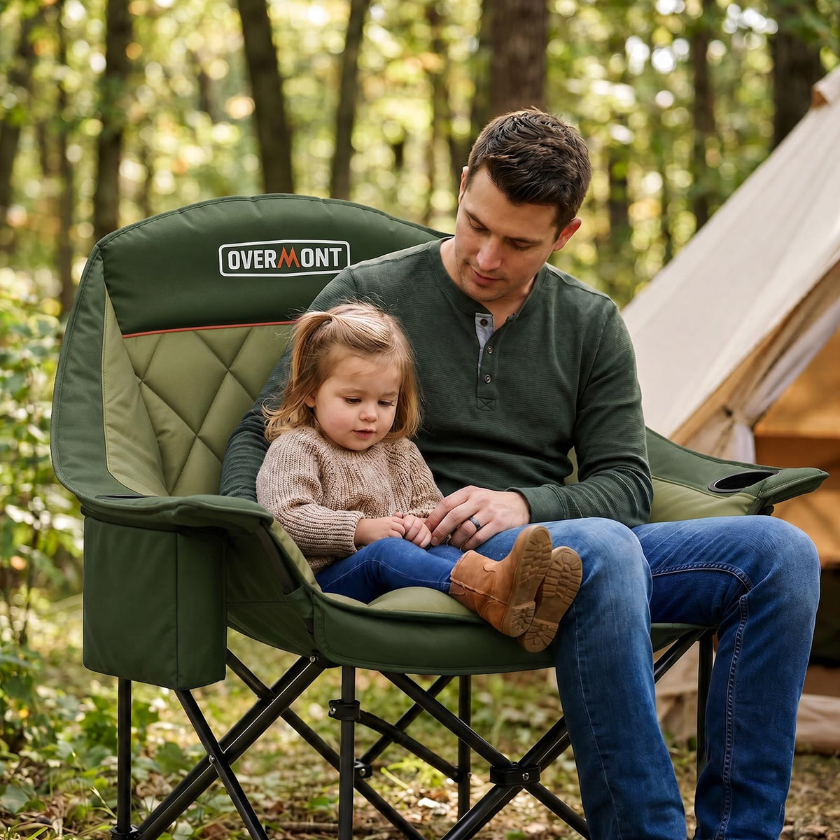 Overmont Oversized XL Camping Chair, 400lbs Support, Green