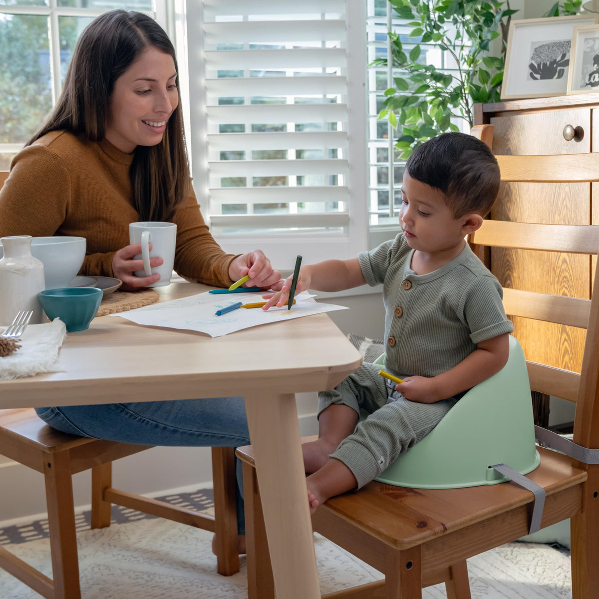 Ingenuity My Spot Easy-Clean Baby Booster Feeding Chair, Green