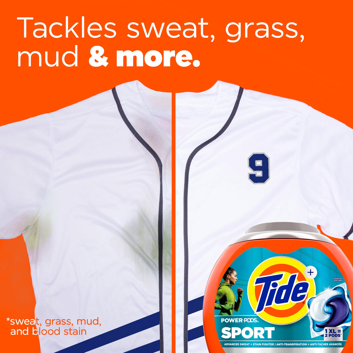 Tide Power Pods Sport Laundry Detergent Pacs, 63 Count