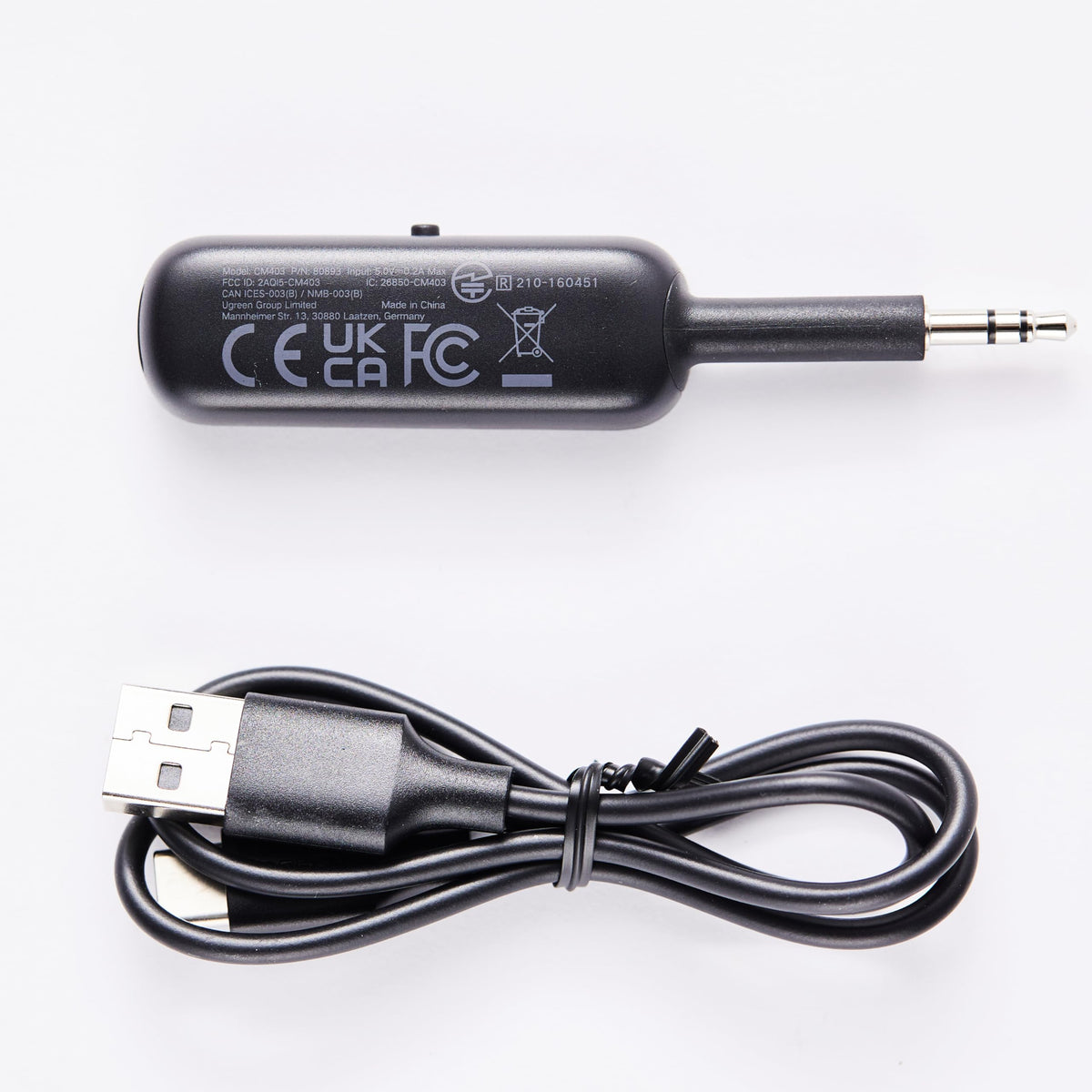 UGREEN Bluetooth 5.4 Transmitter and Receiver, 3.5mm Aux, Black