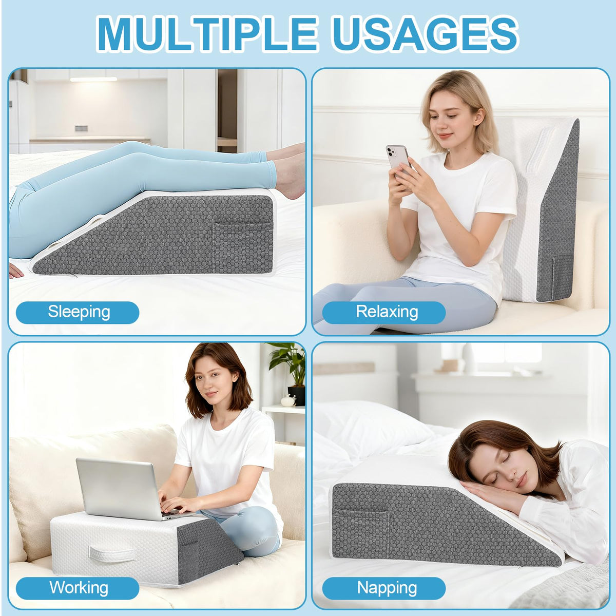 Ceecysaa Leg Elevation Pillow for Bed, 20 cm, High-Density Foam