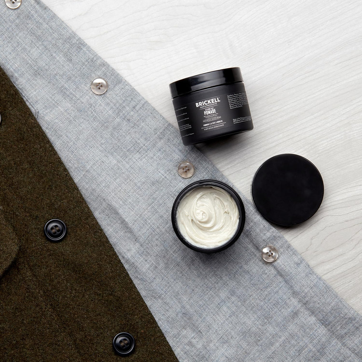 Brickell Men's Styling Clay Pomade, Strong Hold, Matte, 2 Ounces