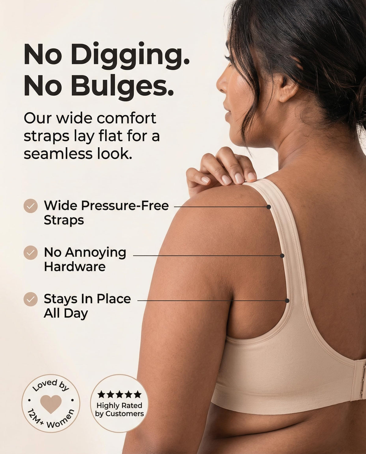 Shapermint Wireless Full Support Seamless Bralette, Nude