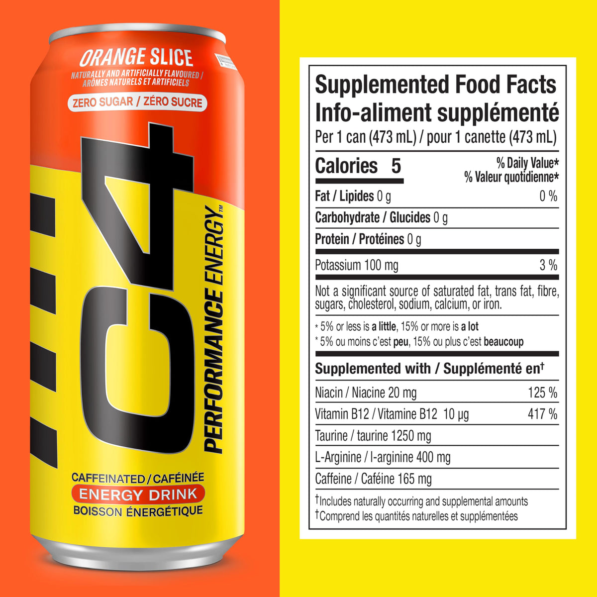 Cellucor C4 Energy Drink, Orange Slice, 473mL, 12 Count