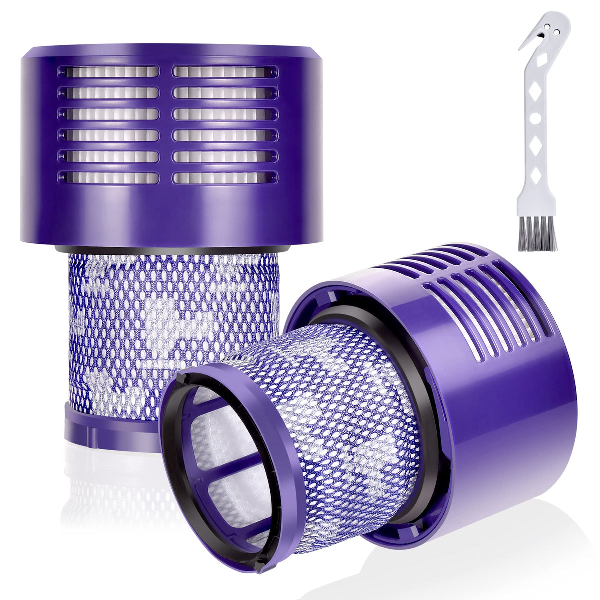 Leadaybetter Vacuum Filter for Dyson V10, 2 Pack with Brush