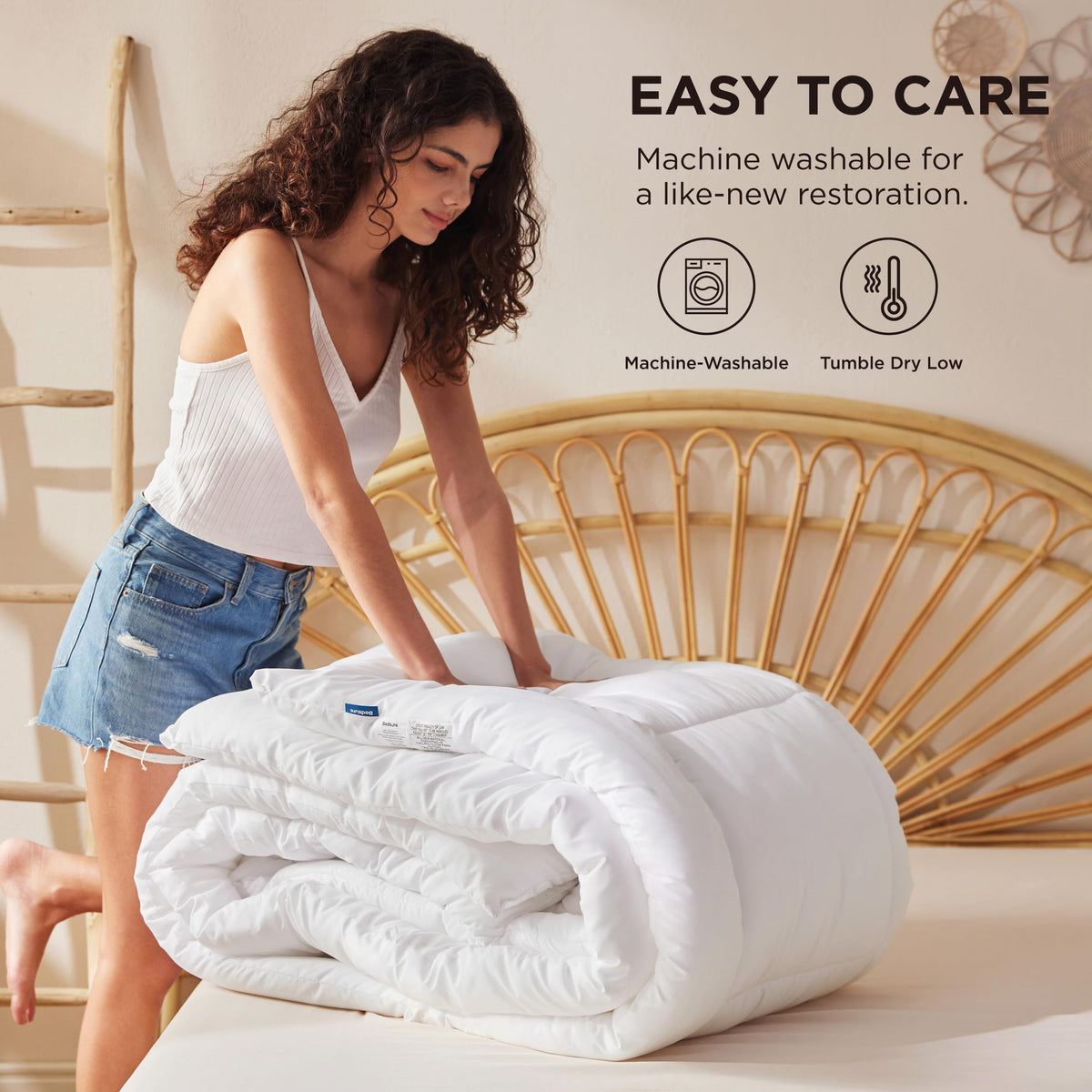 Bedsure Down Alternative Duvet Insert, Queen, 88 x 88 in, White