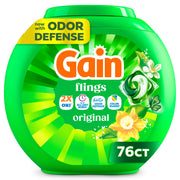 Gain Flings Laundry Detergent Pacs, Original Scent, 76 Count