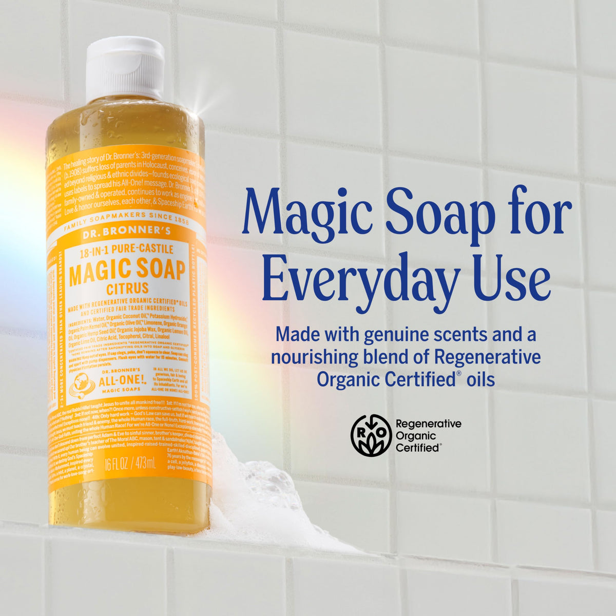 Dr. Bronner's Pure-Castile Liquid Soap, Citrus, 946 mL