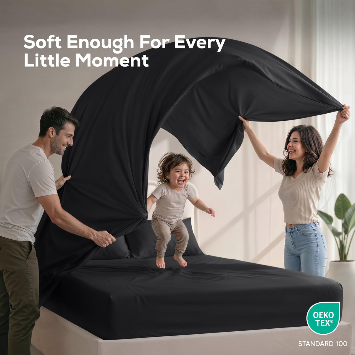 Utopia Bedding Brushed Microfibre Sheet Set, Queen, Black