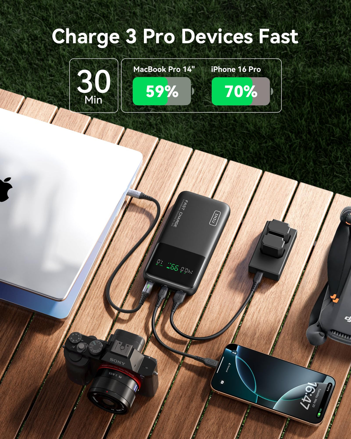 INIU 140W Laptop Power Bank with USB C Cable, 27000mAh