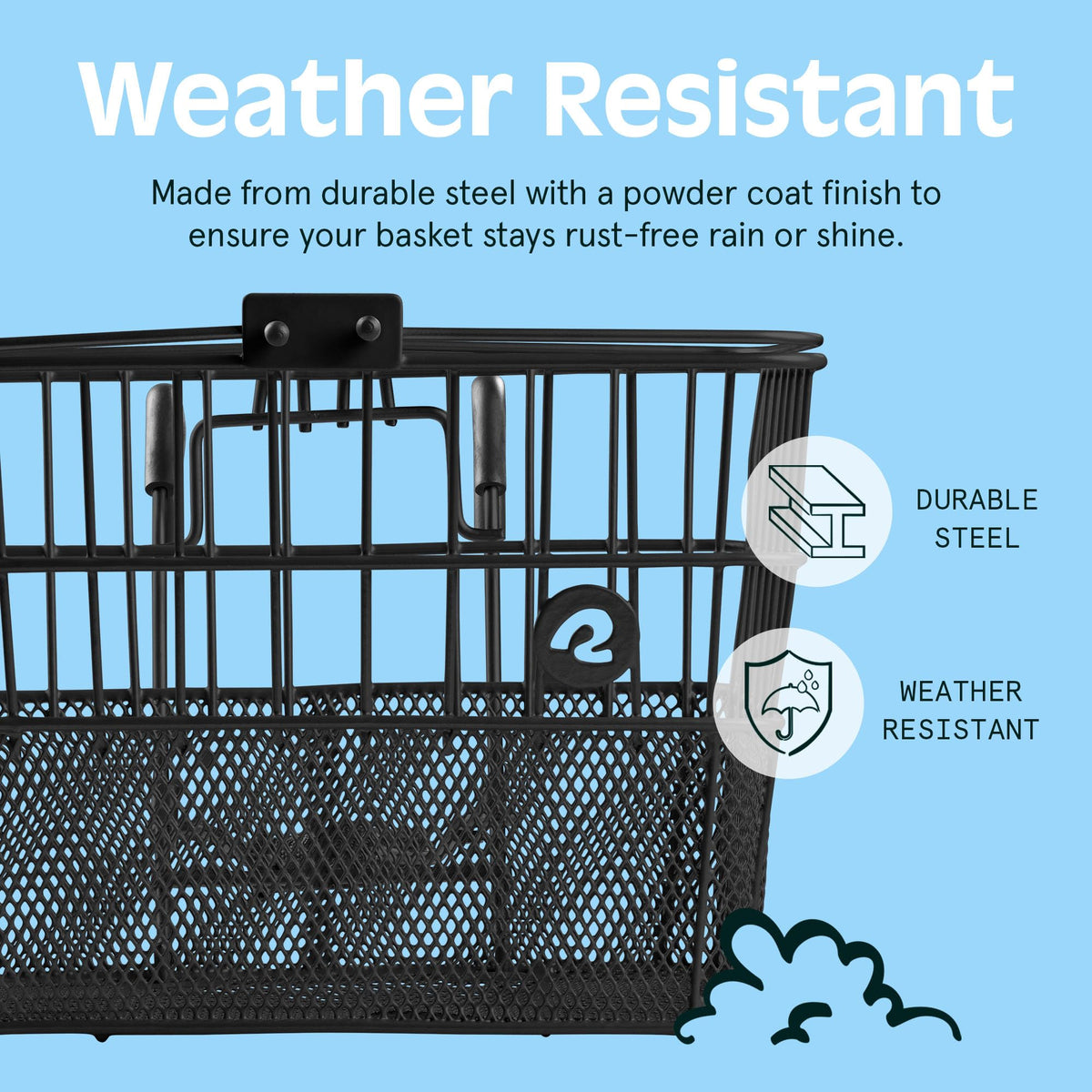 Retrospec Apollo Detachable Front Bike Basket, Steel Half-Mesh