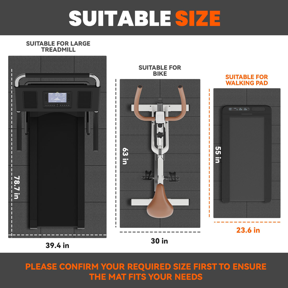 Stepwaver High Density Treadmill Mat, 1/4"