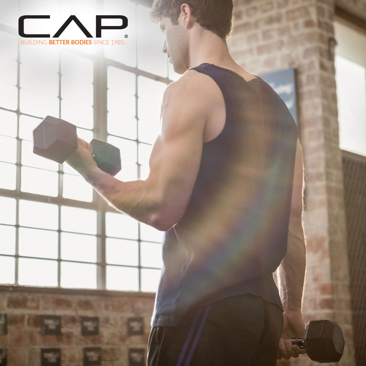 CAP Barbell 10 LB Coated Hex Dumbbell Pair, Black Handle
