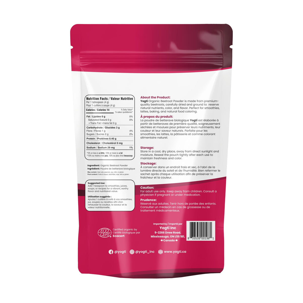 Yogti Organic Beetroot Powder, 500g