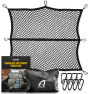 AUTOWN Stretchable Truck Bed Cargo Net with 8 Carabiners, 4' x 4'