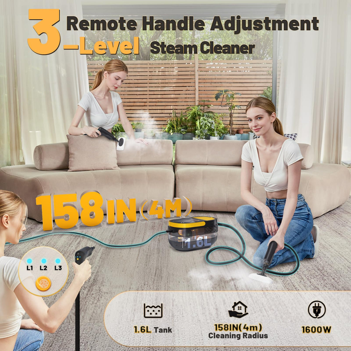 Gautye Steam Cleaner with 15 Accessories