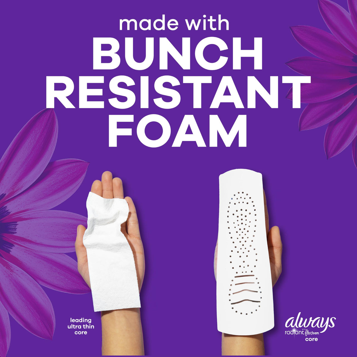 Always Radiant FlexFoam Overnight Pads, Size 5, Extra Heavy, 54 Count