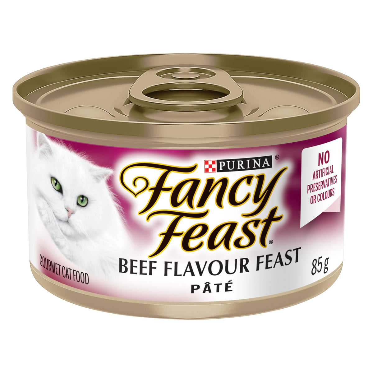 Fancy Feast Pate Wet Cat Food, Beef, 24 x 85 g