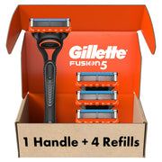 Gillette Fusion5 Razor, 1 Handle + 4 Refills
