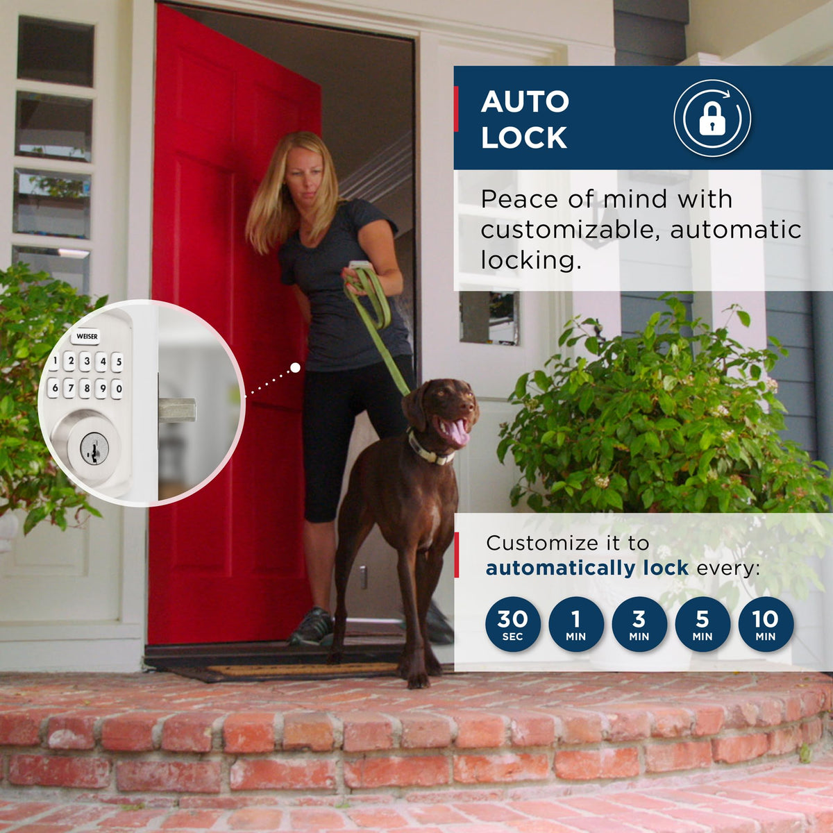 Weiser Powerbolt 3 Keyless Entry Keypad Deadbolt, Satin Nickel
