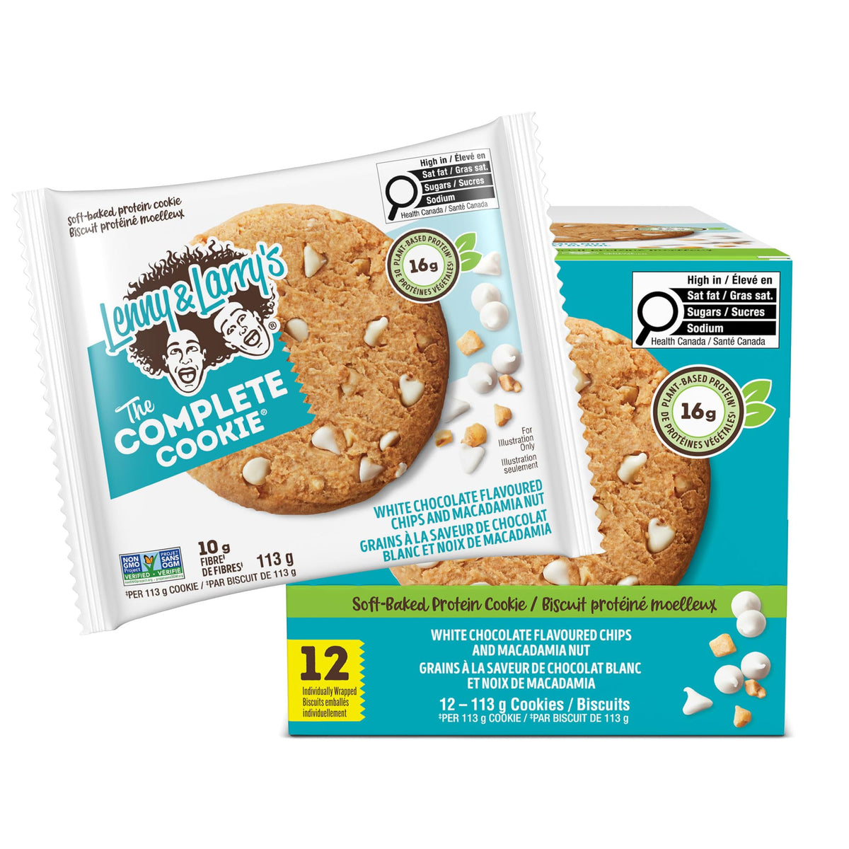 Lenny & Larry's Complete Cookie, White Chocolate Macadamia, 113g x 12