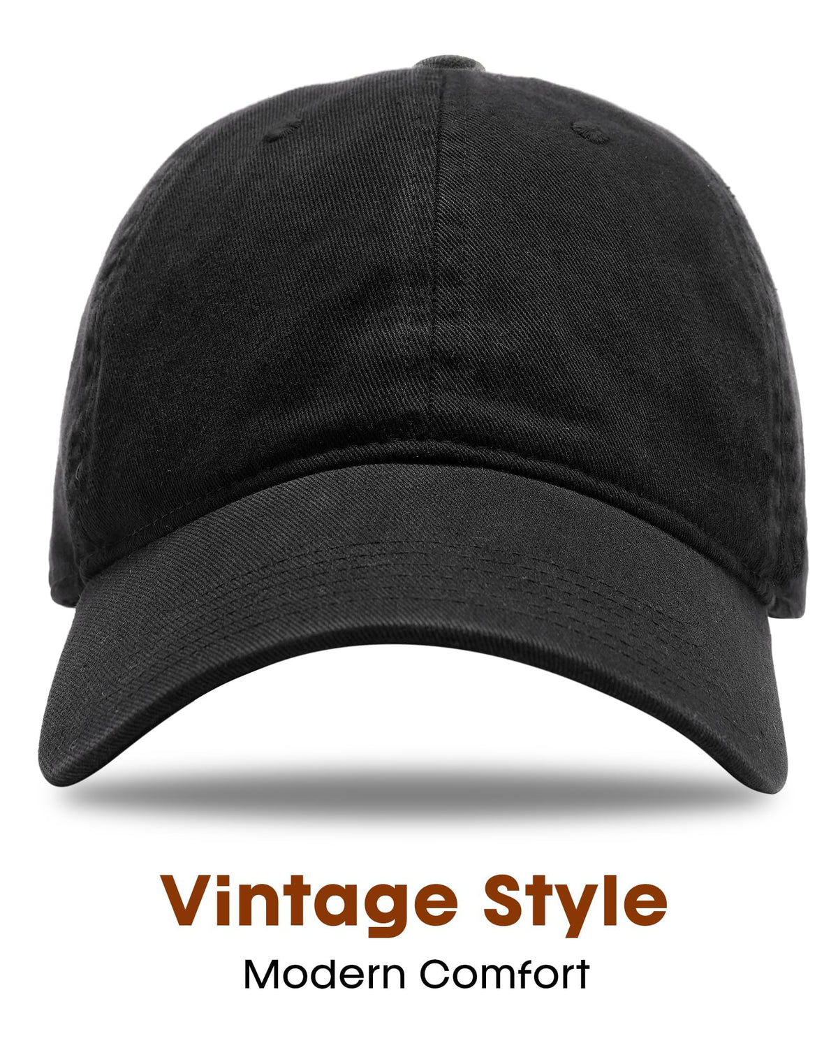FURTALK Low Profile Cotton Baseball Cap, Black