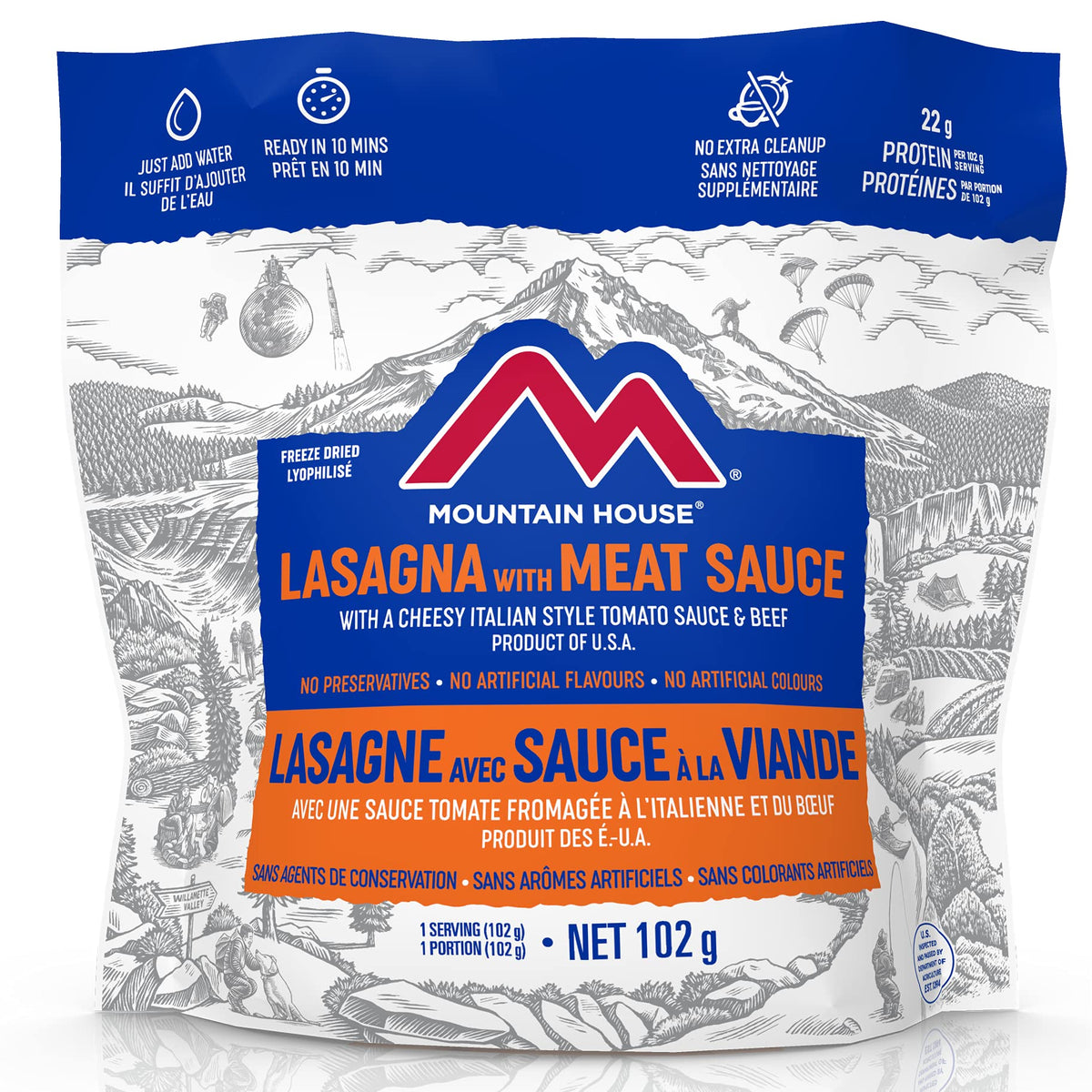 Mountain House Lasagna with Meat Sauce, Freeze Dried, Single Pouch