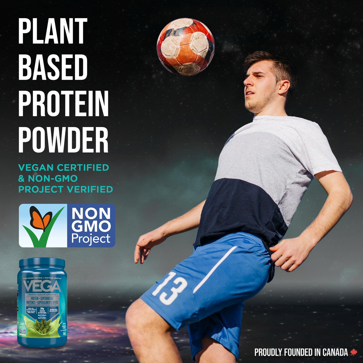 Vega Protein + Supergreens Plant Protein Powder, Natural, 586g