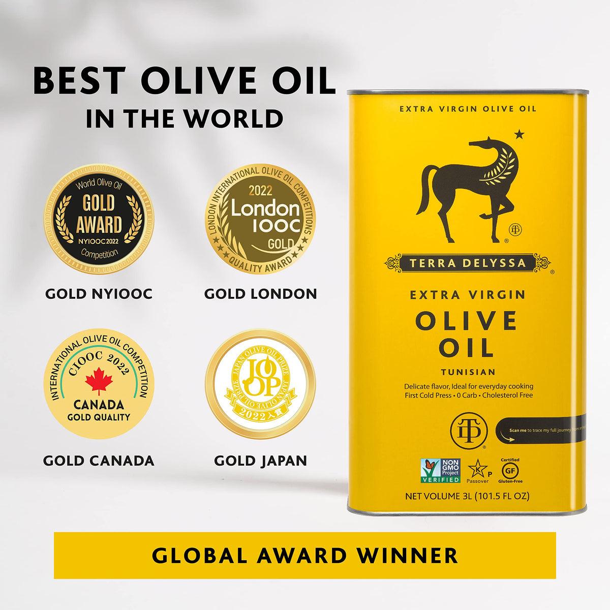 Terra Delyssa Cold Pressed Extra Virgin Olive Oil, 3L