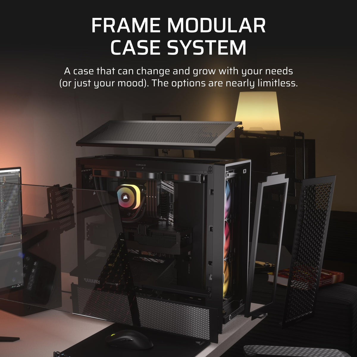 Corsair Frame 4000D RS ARGB Modular Mid-Tower ATX PC Case, Black