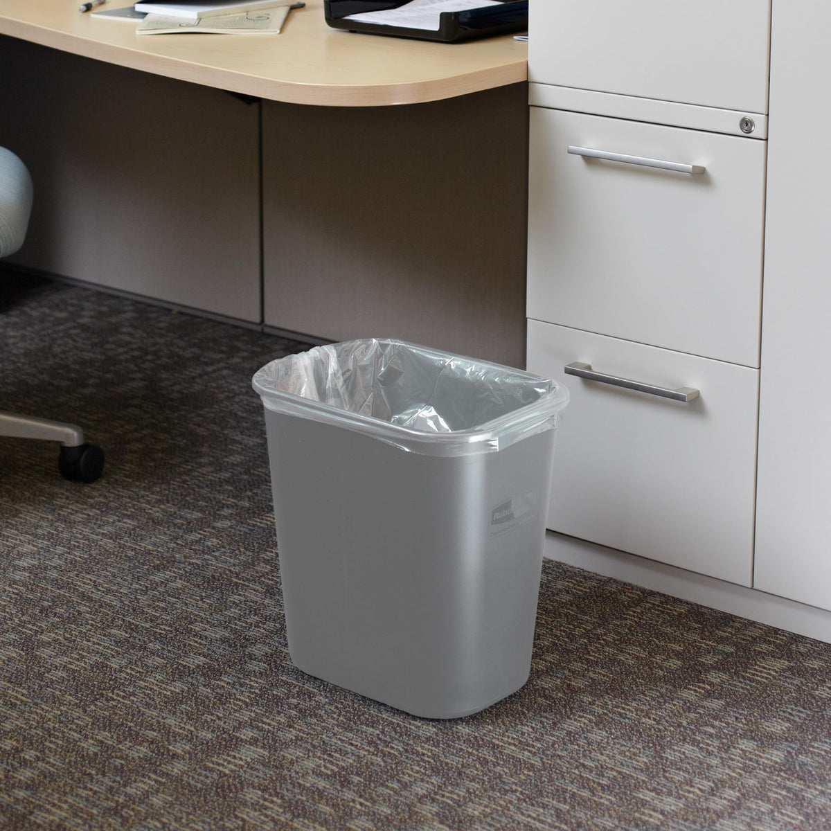 Rubbermaid Commercial Deskside Wastebasket, 10.25 Gallon, Gray