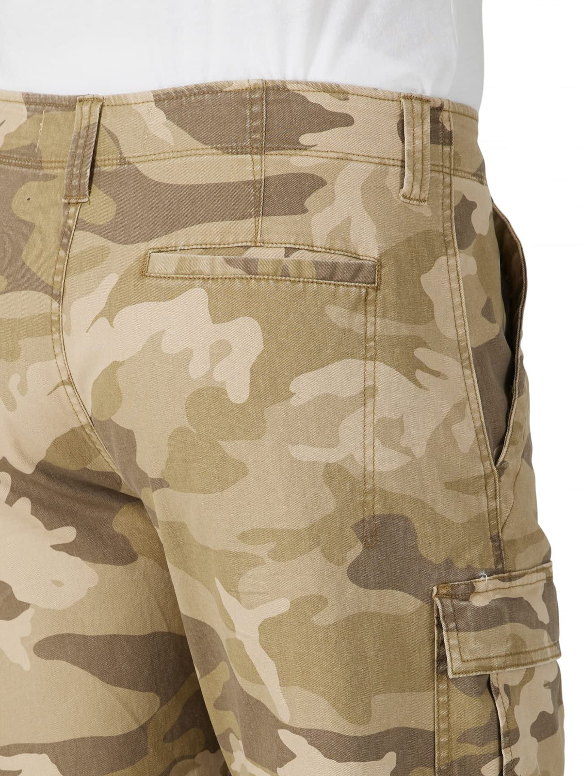 Wrangler Authentics Men's Cargo Stretch Short, Jungle Elmwood Camo, 34