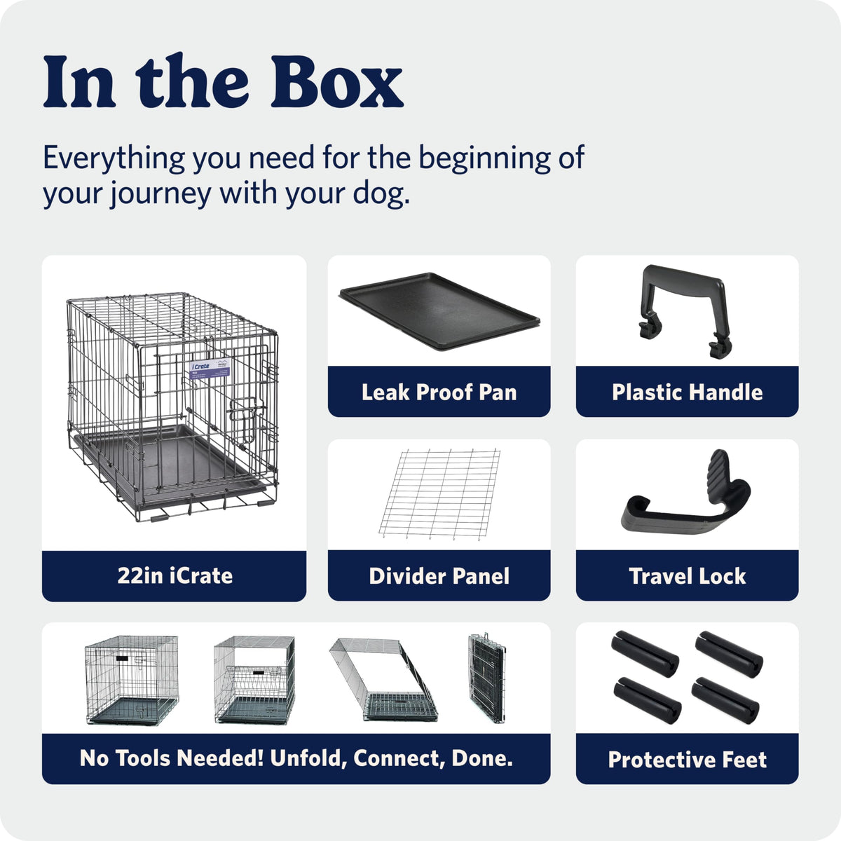 MidWest Homes for Pets iCrate Folding Dog Crate, 22 Inch