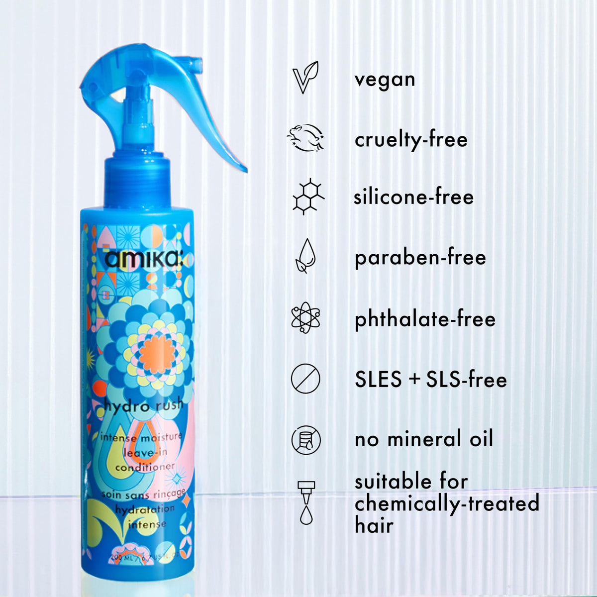 amika Hydro Rush Intense Moisture Leave-In Conditioner, 60 ml