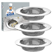 MR.SIGA Stainless Steel Kitchen Sink Strainer, 4.4" (3 Pack)