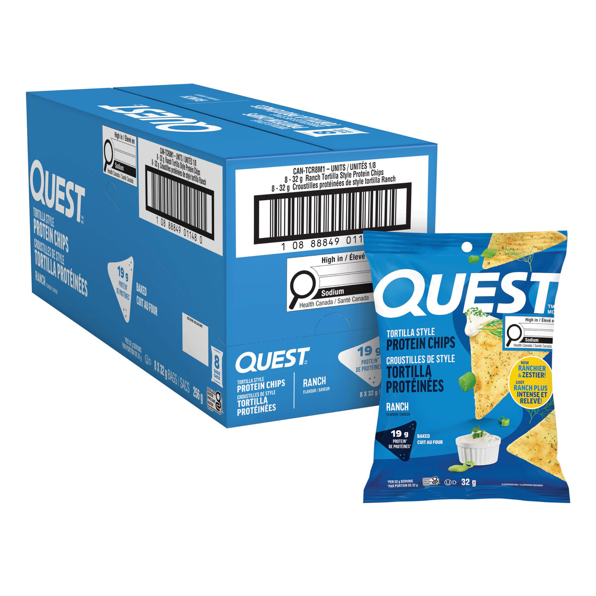Quest Tortilla Style Protein Chips, Ranch, 8 Count