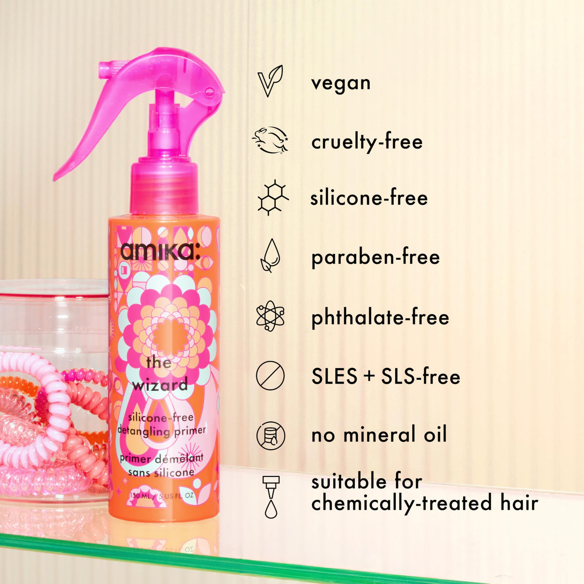 Amika The Wizard Silicone-Free Detangling Hair Primer, 5 Oz
