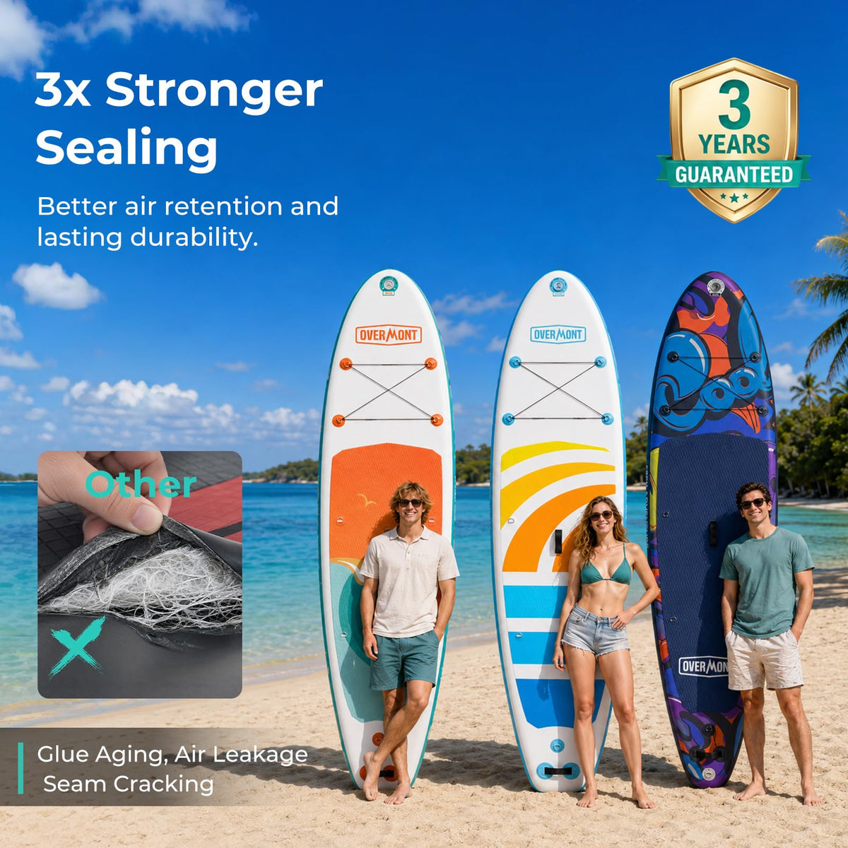 Overmont Inflatable Paddle Board, 10'7" x 33" x 6"
