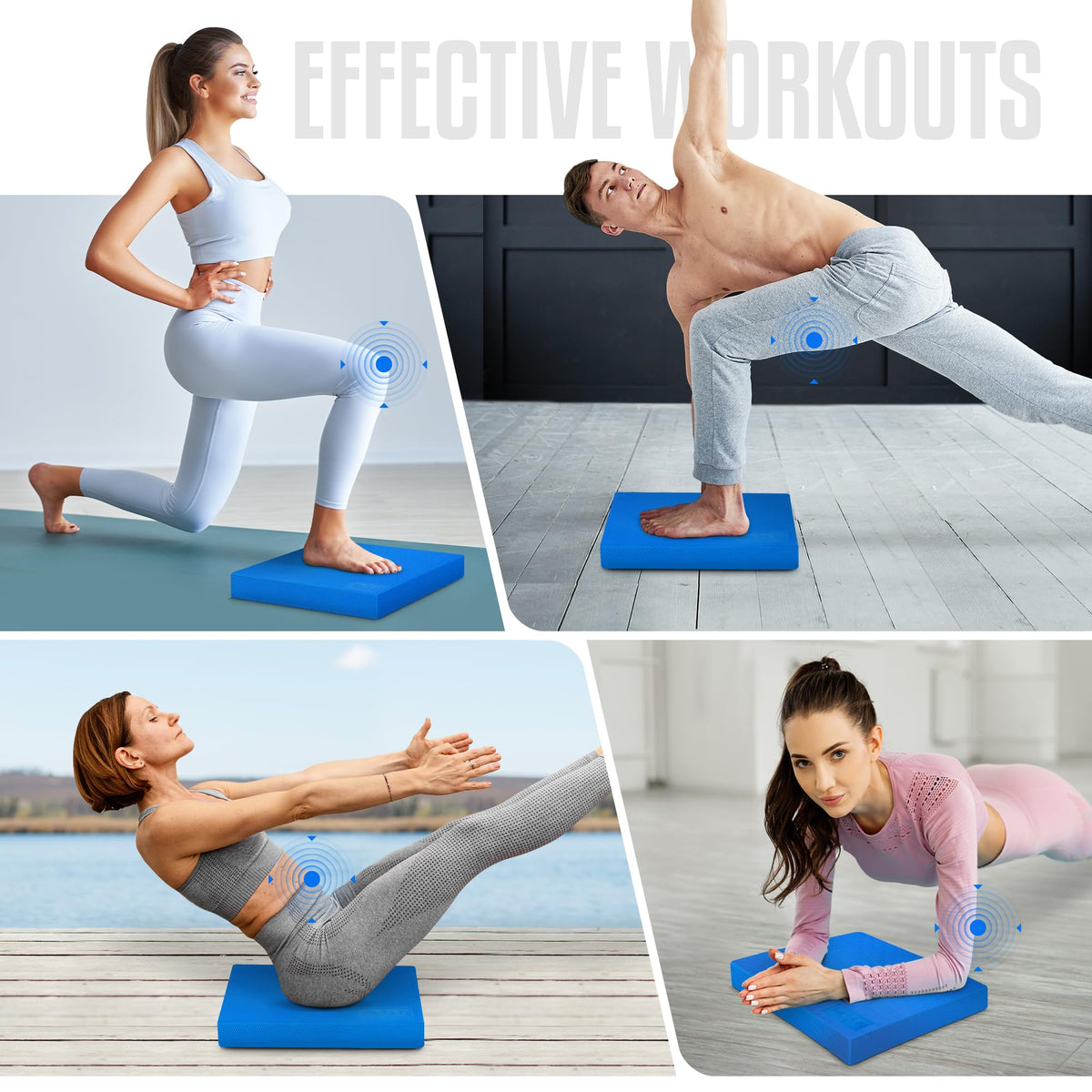Yes4All Balance Pad, Nonslip TPE Foam, L, Blue
