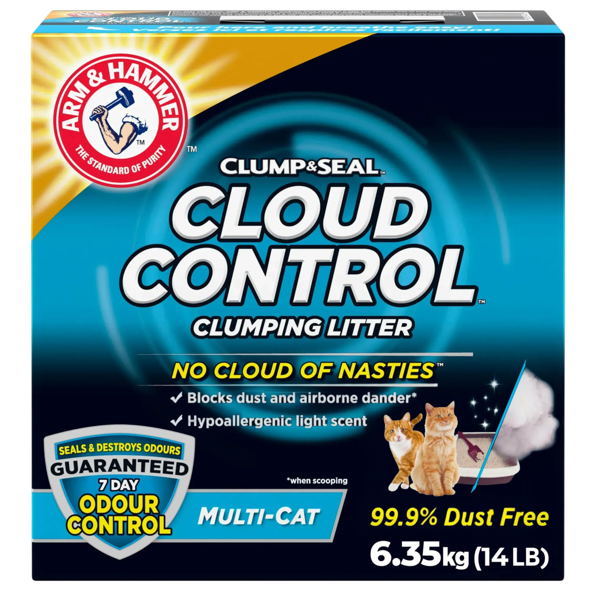 Arm & Hammer Cloud Control Clumping Cat Litter, Multi-Cat, 6.35 kg